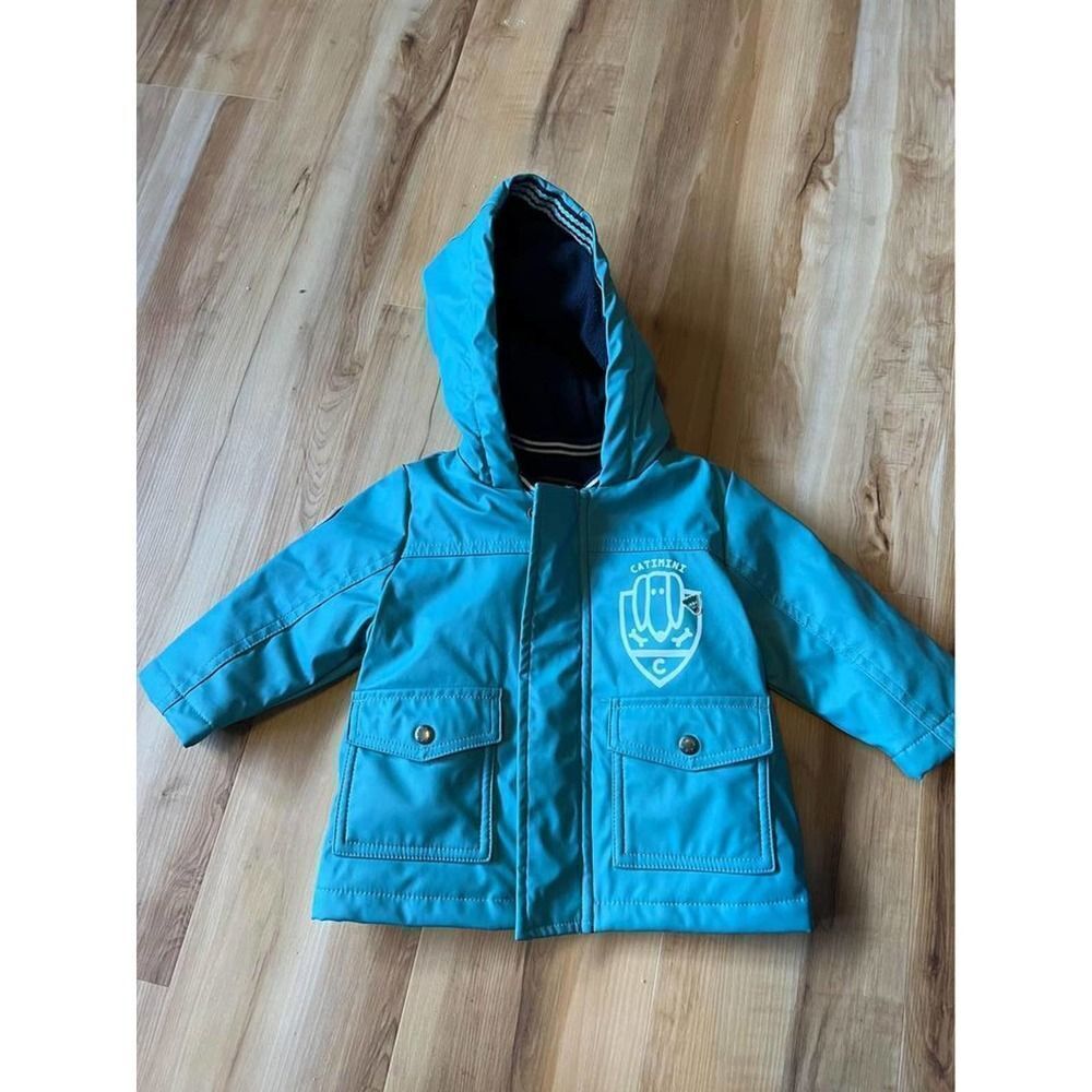 Catimini Baby Boys Coat • Made in France •  Sz 6m • Teal Blue • Zip up
